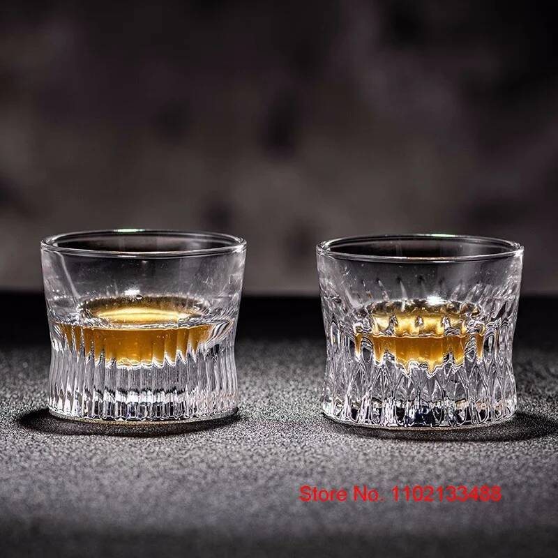 Pink Whiskey Lowball Glasses 100ml 2025 Latest Design Slender Waist Glassware Wineglass Ice Ball Rock Cognac Cup Spirits Tumbler
