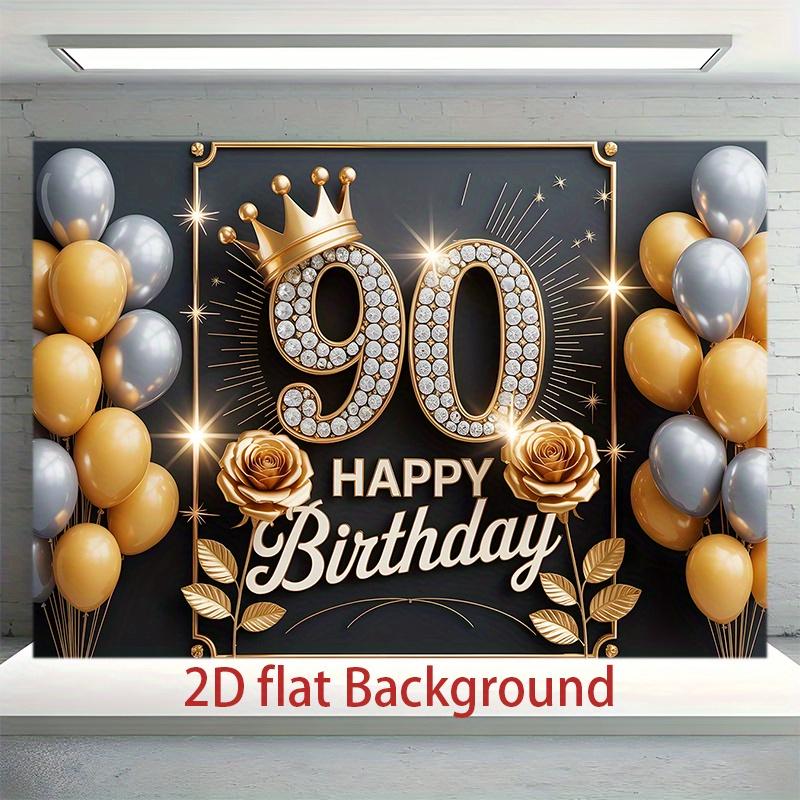 1 Stück Geburtstag 90. Geschenkbox Fotokabine Partybanner Gold #7871