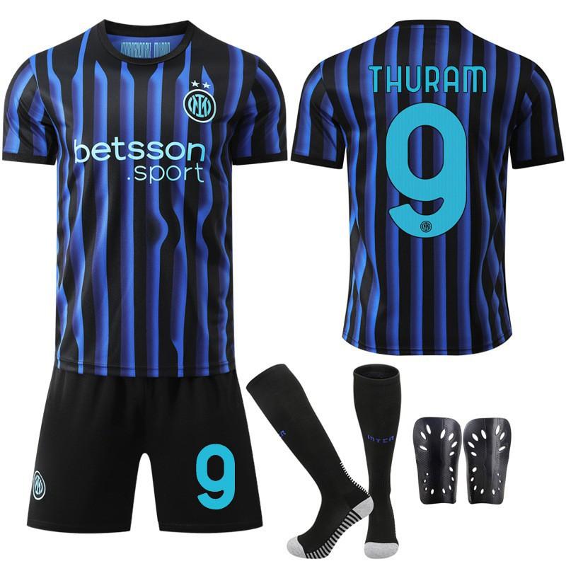 

2526 9 Thuram 23 Barrera Children s No. 10 Lautaro Jersey Inter Home Football Uniform Set 20 yards