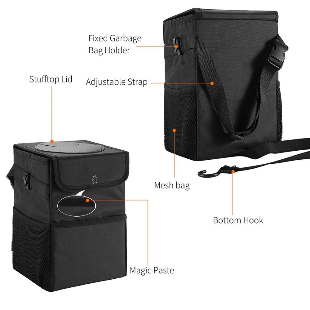 Auto Organizer Hanging Automotive Garbage Bin Leak-Proof Car Trash Bag Car Trash Can with Lid  Gift