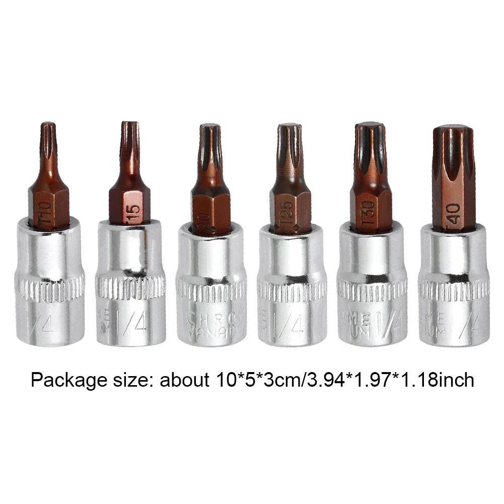 6-teiliges Set mit Sechskant-Stecknüssen 1/4 Zoll Antrieb Werkzeug für Sechskant-Schraubenköpfe Steckschlüssel-Adapter für die Automobilmodifikation