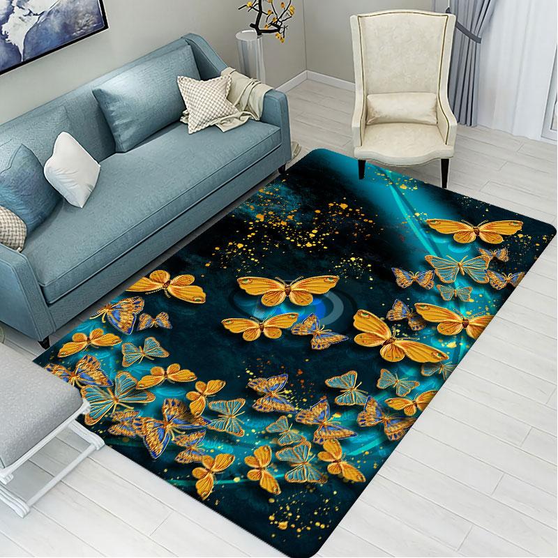 Bunte Schmetterlings-Eingangstürmatte, Innenteppich, Schlafzimmer, Wohnzimmer, Bodenmatte, Badezimmer, rutschfester Teppich