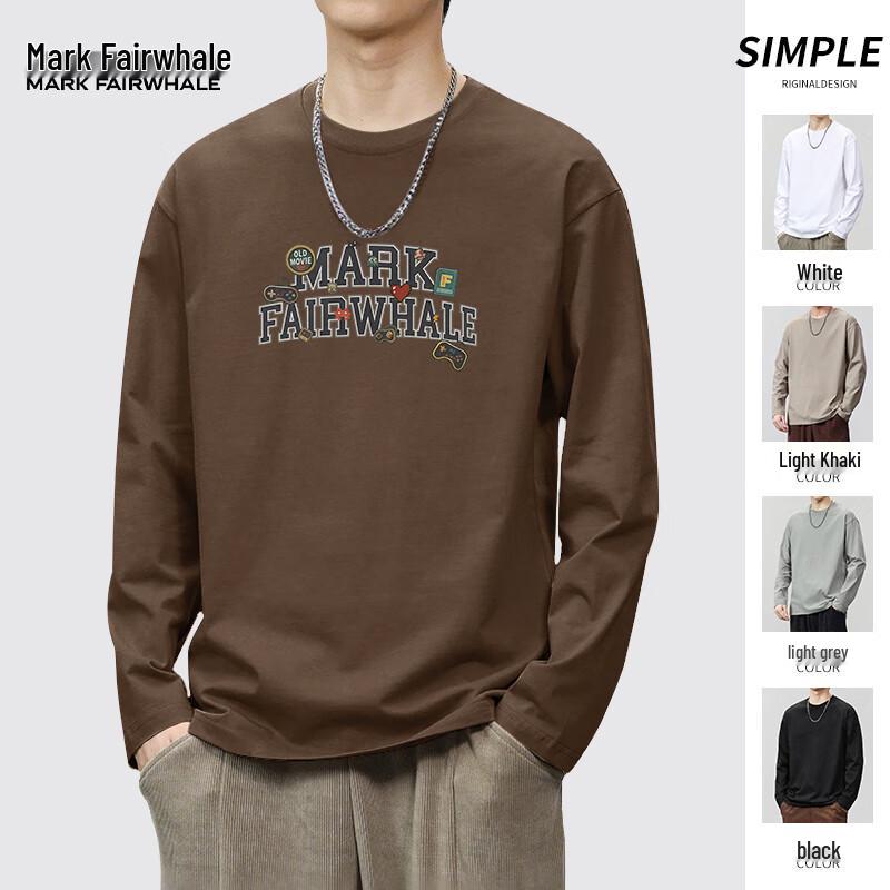 Mark Fairwhale Men s Pure Cotton Long Sleeve T-Shirt 5XL