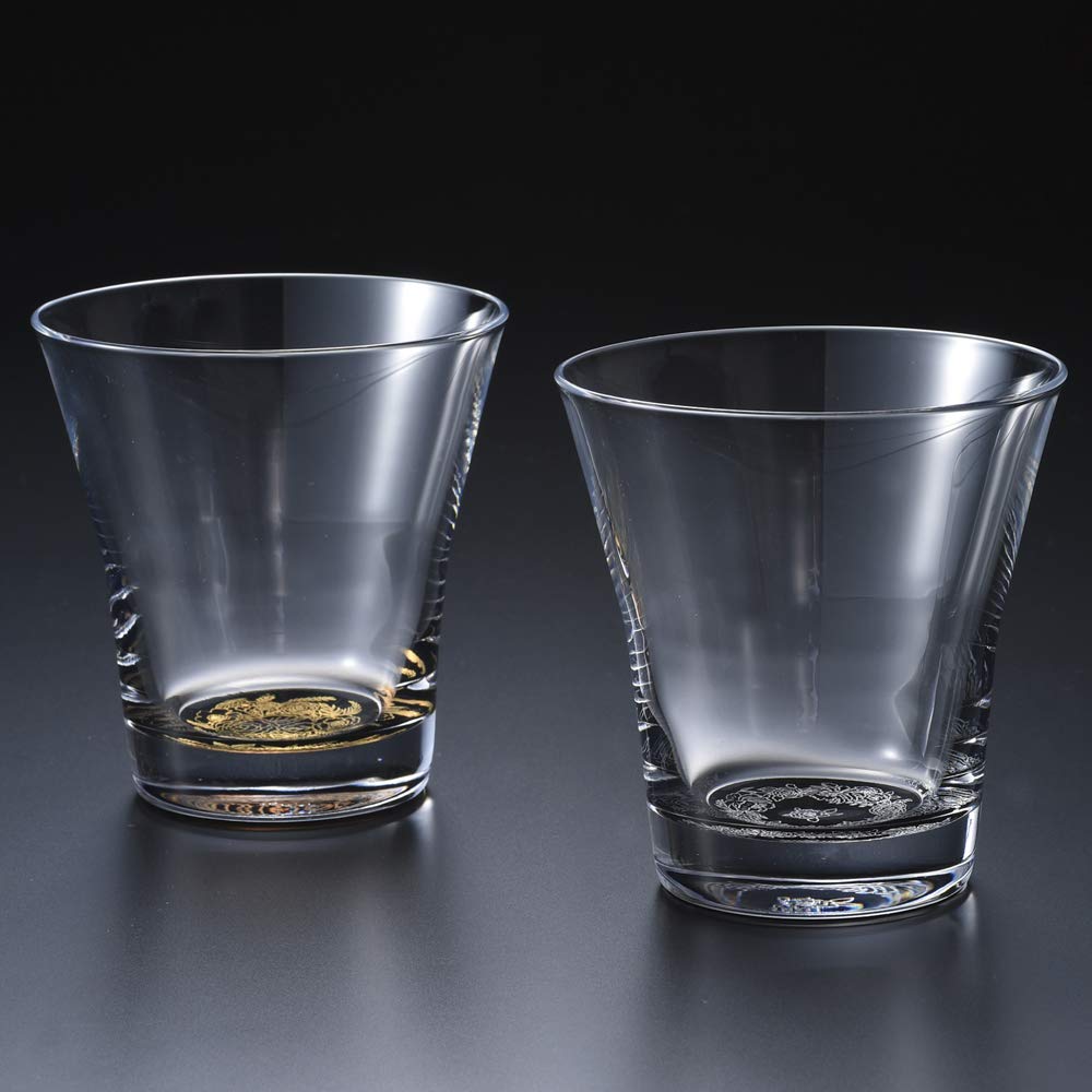 Nakanishi Koge Nurimon de Verre Free Makie Botanical Pair Made in 0770057 Glasses, Set, Japan,