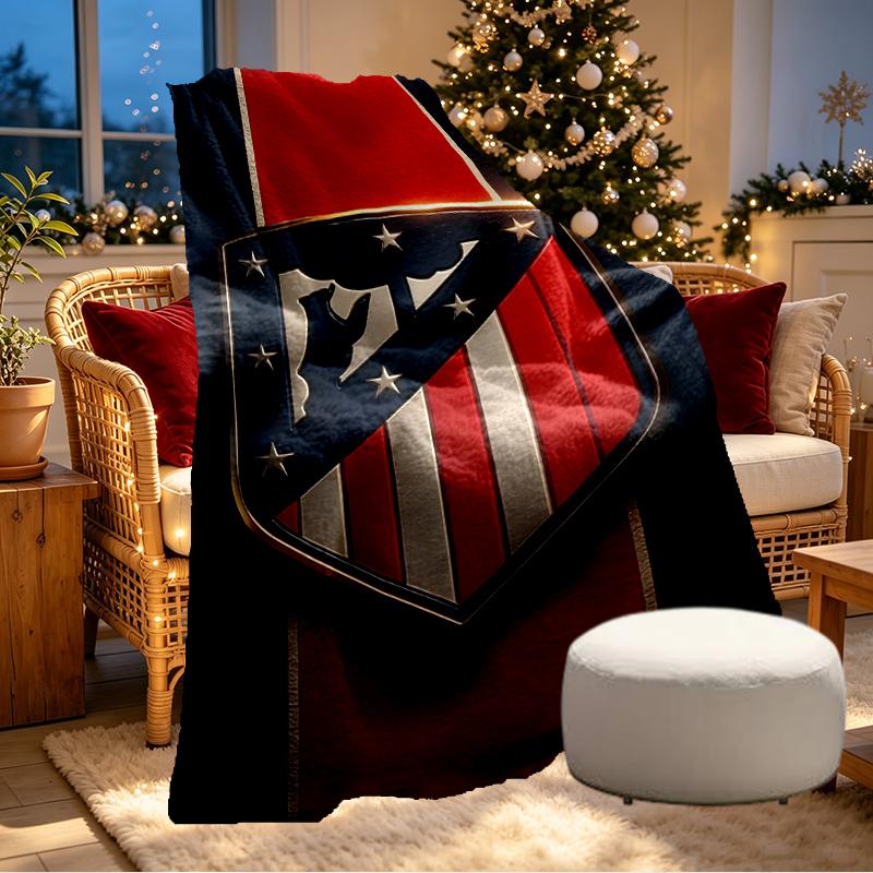 Coperta con Stampa Atletico Madrid - Morbida e Confortevole, per Camera da Letto, Viaggio, Divano, Decorazione per la Casa - Regalo di Compleanno o Natale per un Amico