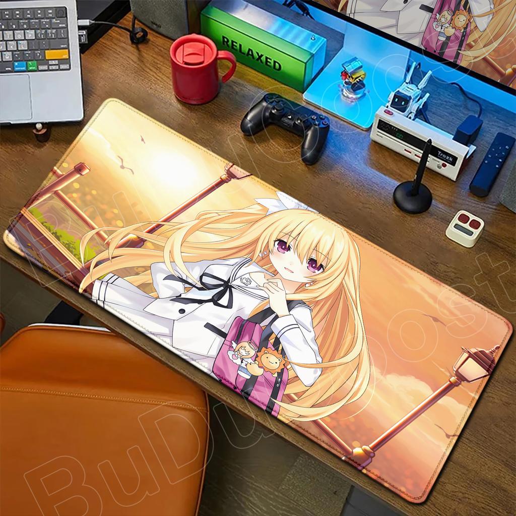 HD Cute Girl Large Mousepad Anime Date A Live Mouse Pad Laptop Gaming Accessories Keyboard Desktop Tokisaki Kurumi Toka Yatogami