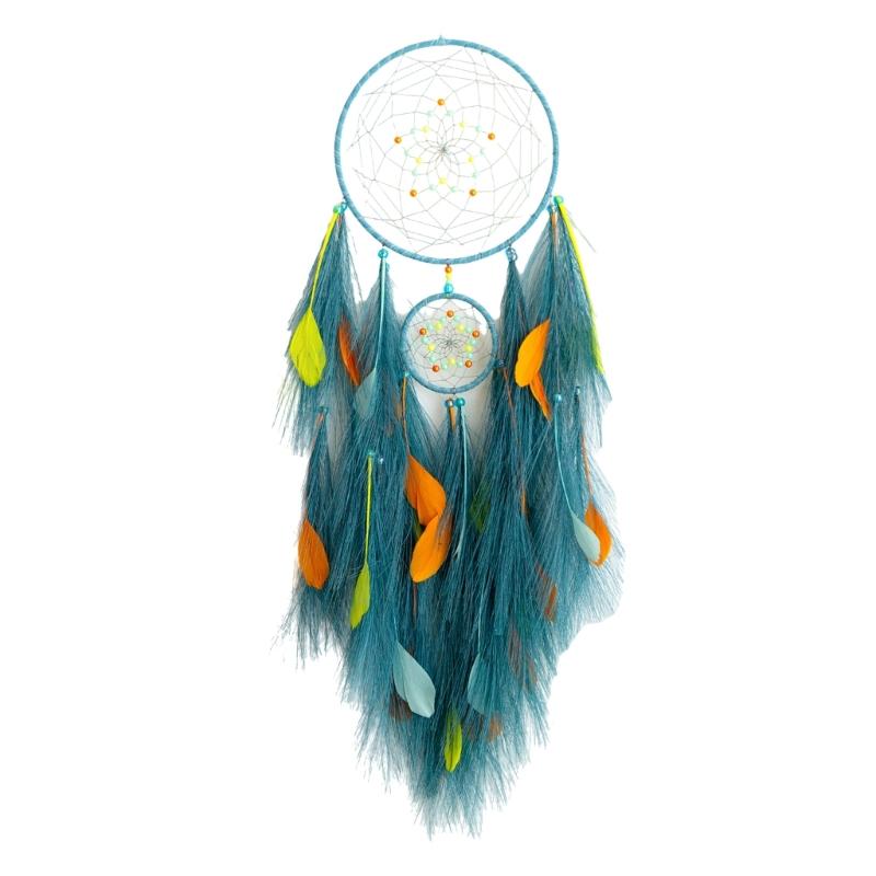 

Handcrafts Feathered Dreamcatchers Ornament with Pampas Grass and Colorful Beads Hanging Decors for Home Wall Decoration 1