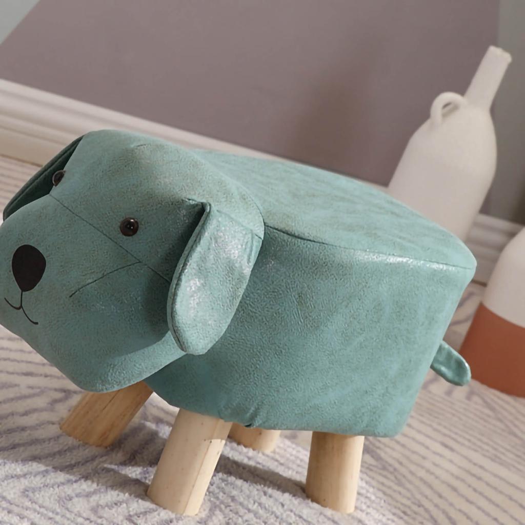 Children Wooden Low Stools Cute Cartoon Children Stool Small Dog Shape Stool for Home Kindergarten