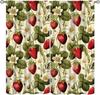 Erdbeer Frucht Blume Niedliche Vorhänge Groovy Funky Trendige Blumenbedruckte Stangentasche Fensterbehänge für Mädchen Schlafzimmer Wohnzimmer