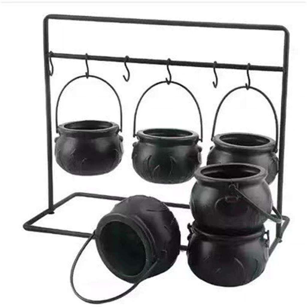 Decoraciones de Halloween, Soporte de Caldero de Bruja para Dulces, Soporte de Tarro Desmontable de 3/6/9 Piezas para Recuerdos de Fiesta de Halloween