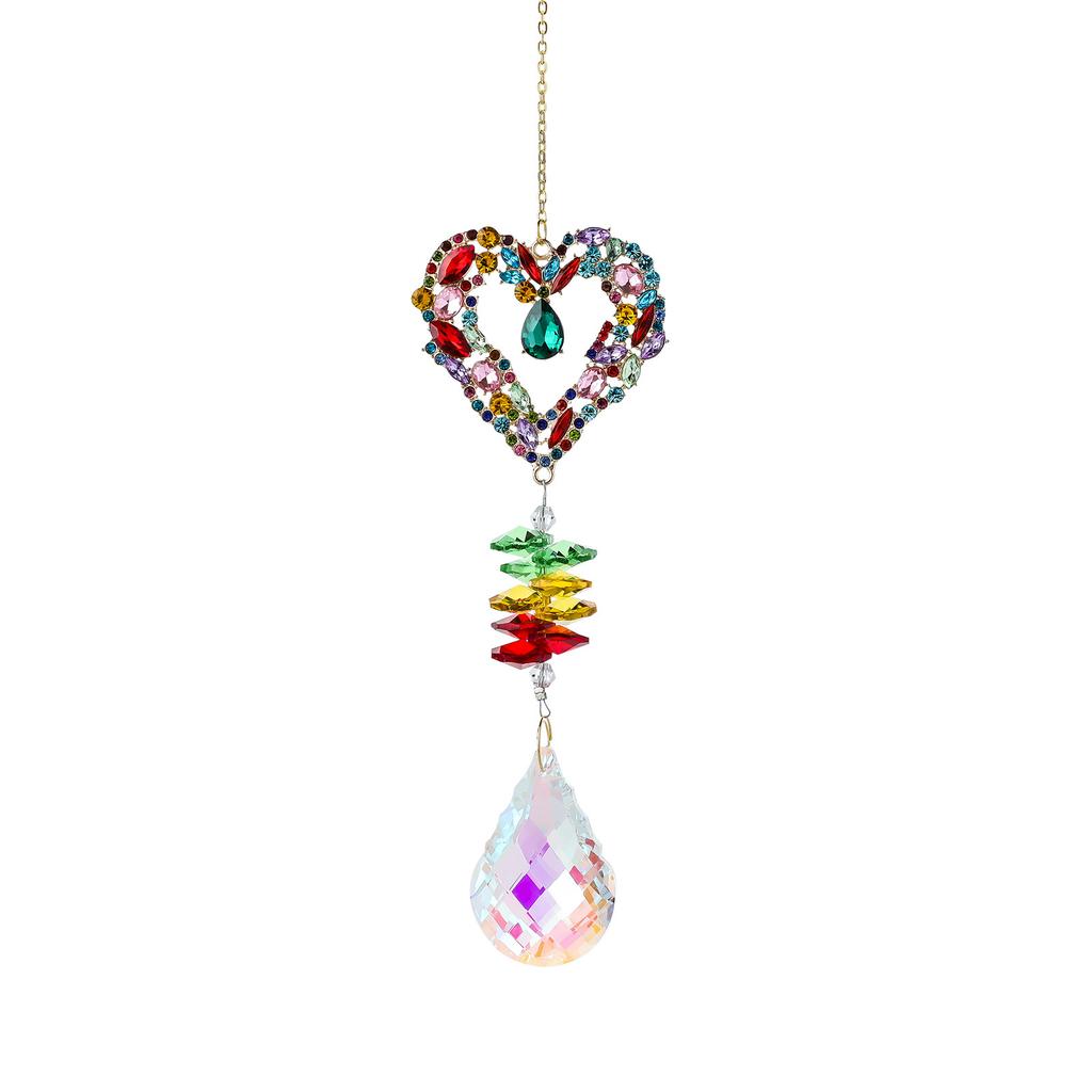 Colorful Crystal Suncatcher Hanging Rainbow Maker Prism Sun Catcher Ornament For Garden Window Outdoor Home Decor Chakra Pendant
