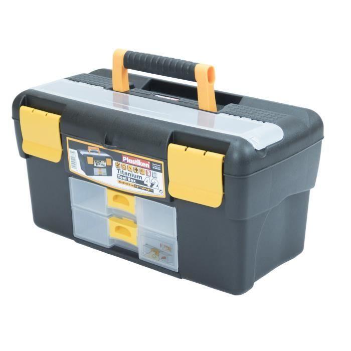 Boîte à outillage - Plastiken - 81042_NOIRE - 42 cm - Titanium - En plastique