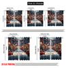 Set Of 2 Flat Printing Merry Christmas Scene Curtains Forest Snow Scenery Polyester Without Electricity Family Curtain