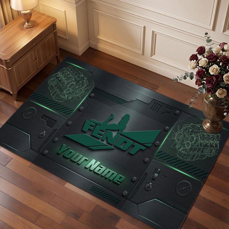 Tappeto in Cristallo Vellutato Personalizzato Fendt, Tappeto Morbido Antiscivolo con Testo Nome Personalizzato per Soggiorno Camera da Letto