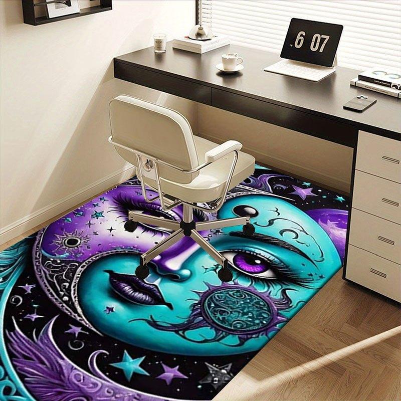 "Starry Night Moon Face Art Print - Celestial Wall Decor"Office Mat Home Decor Office Desk Chair Carpet for office ph149