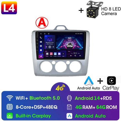 Carplay 4G 2din Android 13 Car Radio for Ford Focus Exi AT 2004-2011 Auto Multimedia Video Player Autoradio Audio Navigation GPS