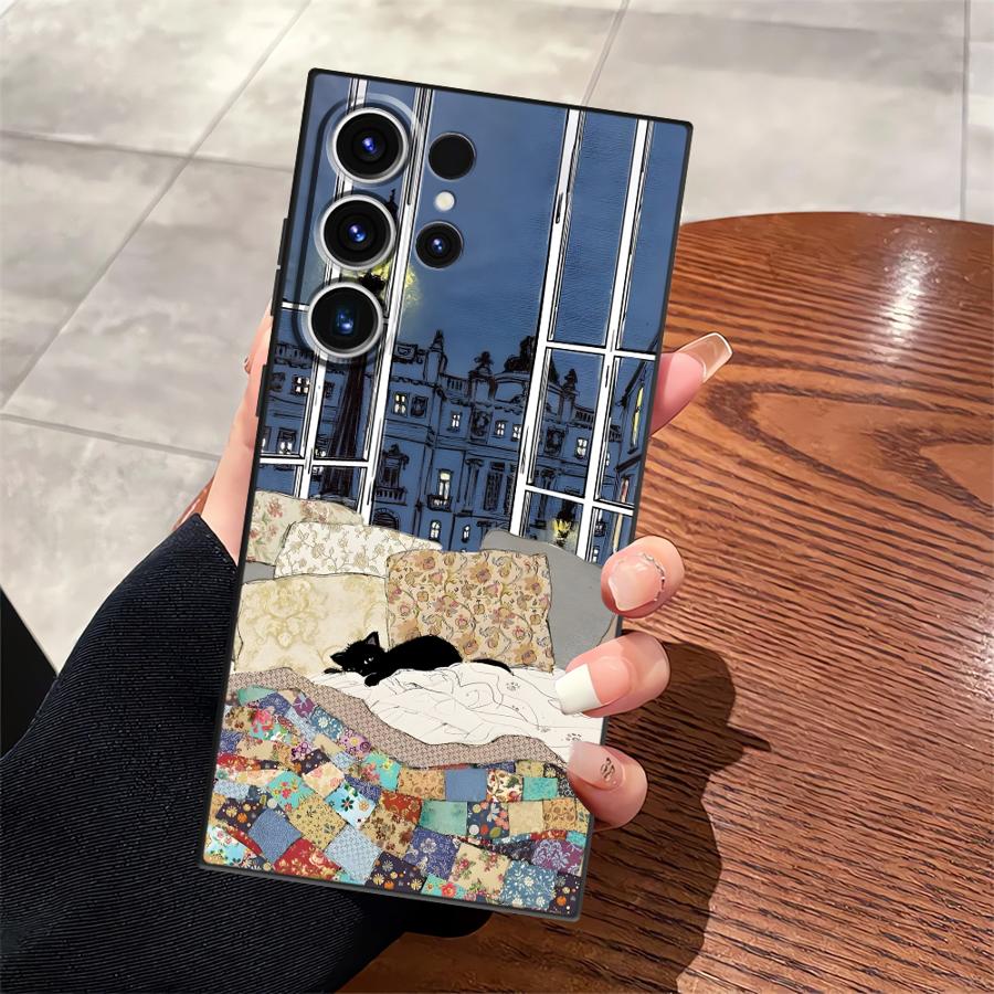 

Case for Samsung Galaxy S26 Ultra S25 Plus S20 Ultra Note 20 8 9 10 S10 S9 S24 S21 FE S23 Funda Phone Cover Cartoon Cat Galaxy Note20