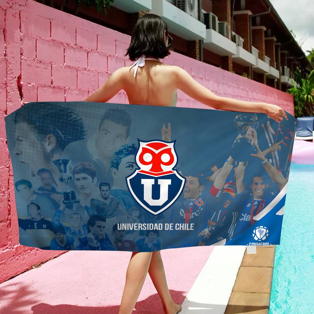 Chile U-University Logo Microfiber Beach Towel Absorbent Quick Dry Soft Yoga Swimming Resort Mountain Climbing Towel