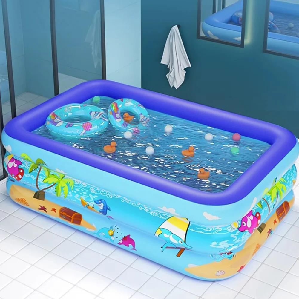 Framed Swimming Pool Cartoon Pattern Thickening Swimming Pool Water Play Pool for Summer Outdoor Indoor