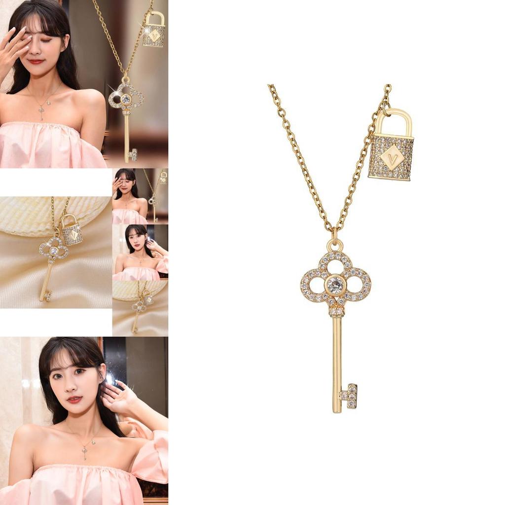 Stylish 2021 Key Lock Zircon Necklace For Women With Elegant Alloy Design And Chic Ins Fashion