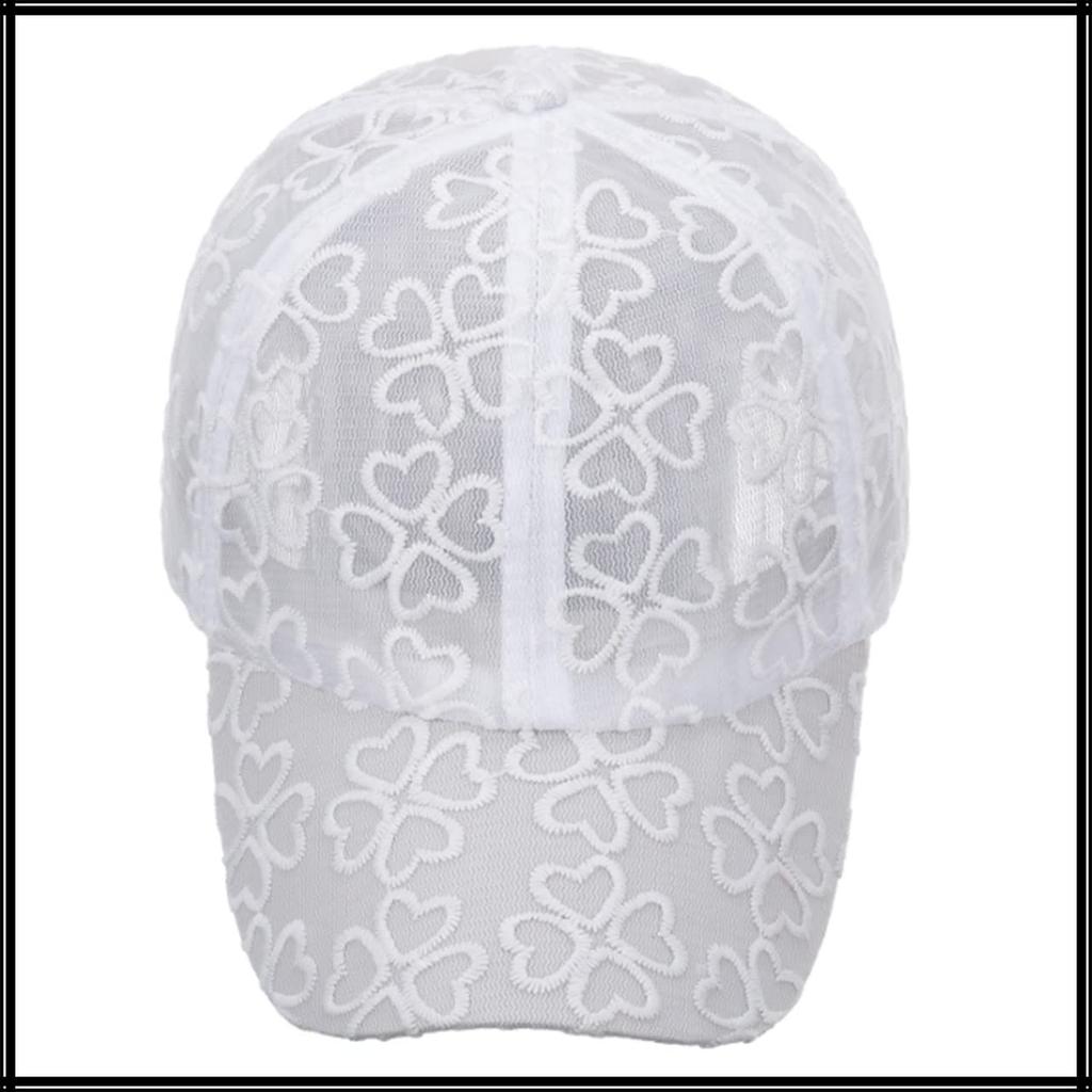 Mesh CA691 [White Fang] Cap, Four-Leaf Clover, Sports, Running, Outdoor, Women's, Men's, (White)
