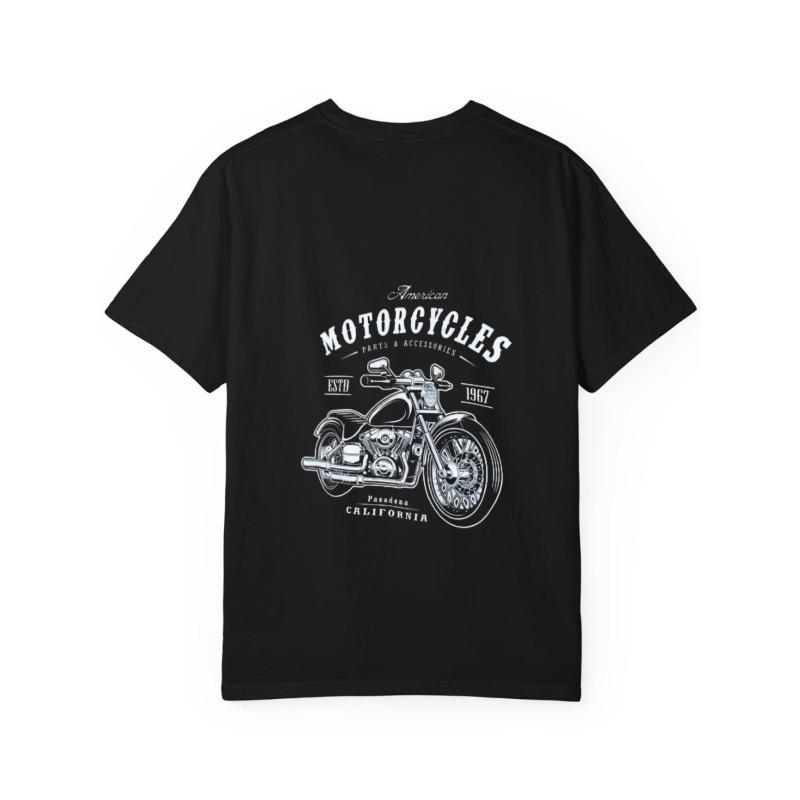 White T-Shirt with Motorcycle Graphic and Text for Casual Wear
