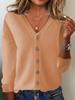 Women's Long Sleeve Knitted Cardigan: Plus Size Spring-Summer Sweater Coat