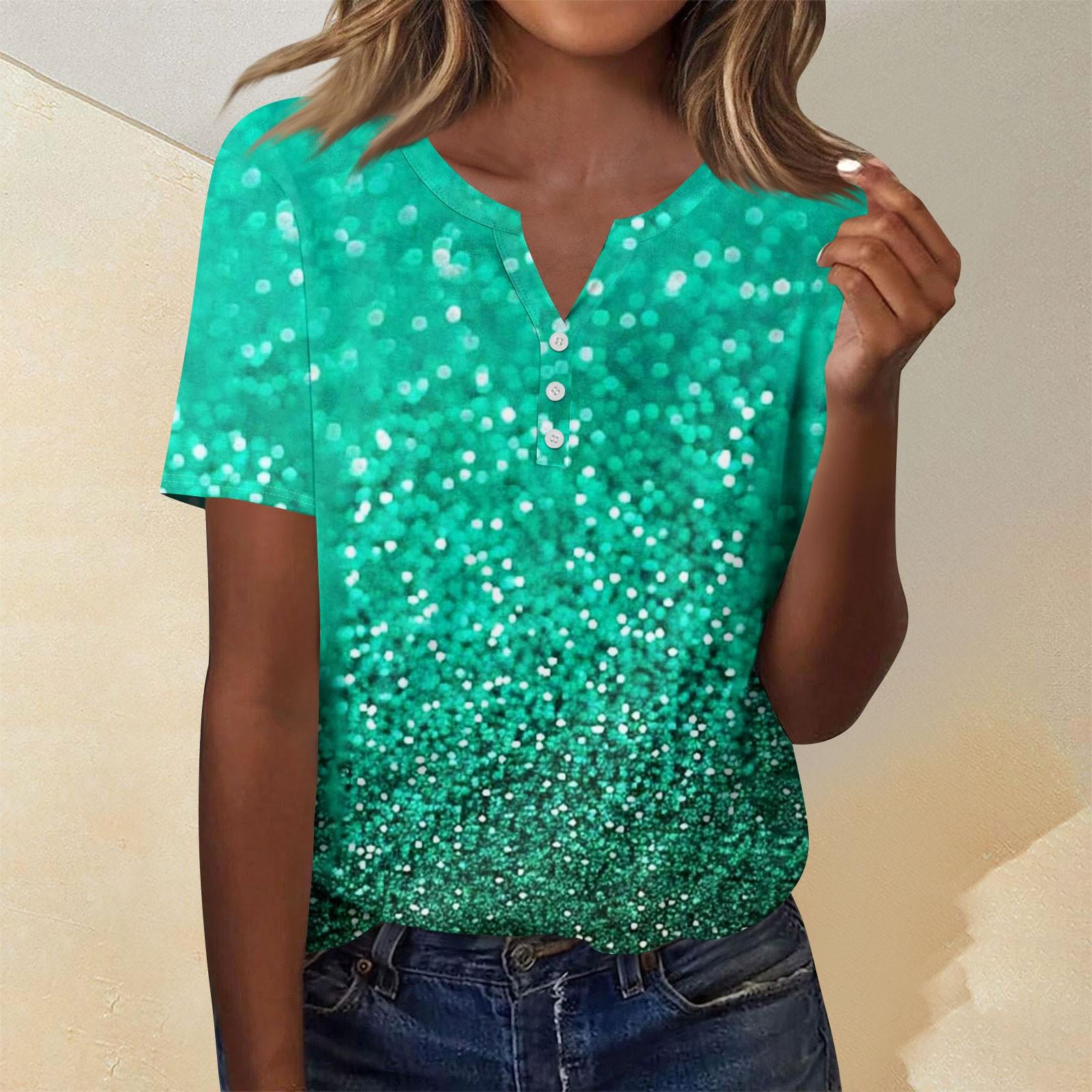 

Жіночий модний повсякденний топ з коротким рукавом і квітковим принтом XXL зелений