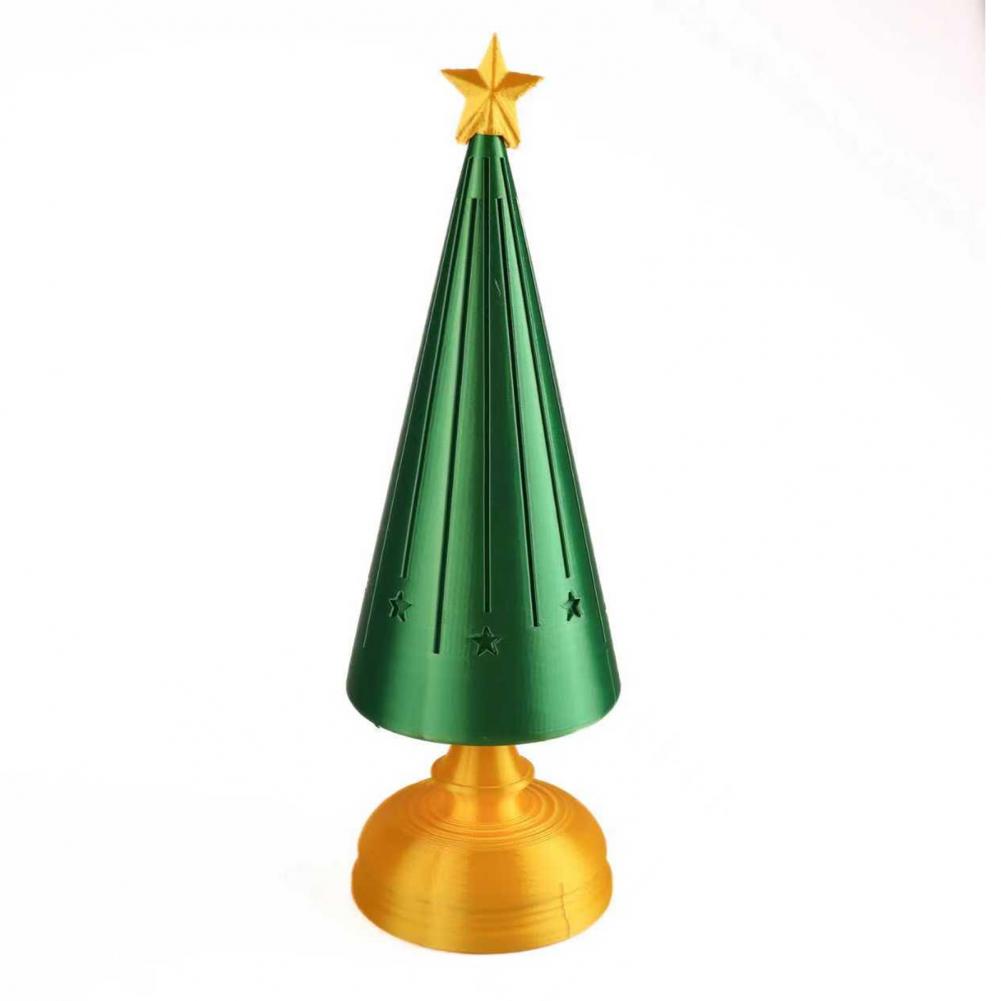

Holiday Decor 3d Printed Christmas Tree Night Light with Led for Home Decoration Starry Tree Desktop Lamp Christmas Decoration S зелёный