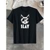 European Size Slay Cat, Graphic Tee, Gift, Funny, Cat Lover, T-Shirt, Summer Casual and Comfortable T-shirt, Fashionable Round Neck Short Sleeves