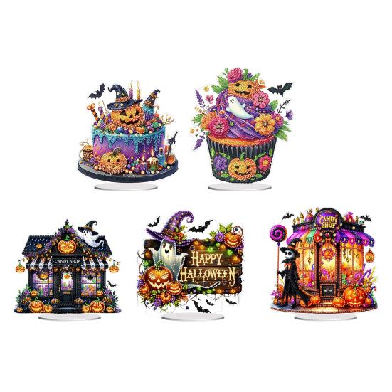 Halloween Rhinestone Painting Kit DIY Special Shaped Rhinestone Desktop Ornaments Halloween Themed