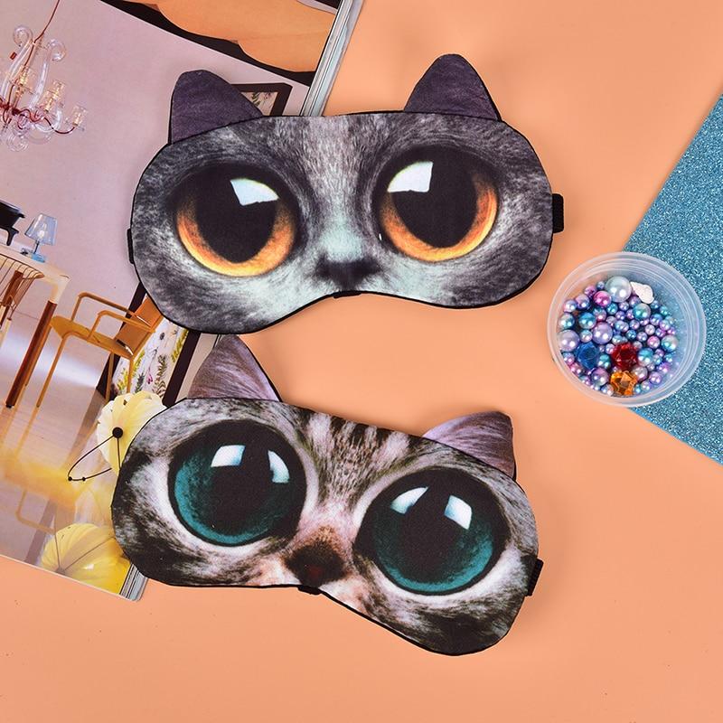 Cute Cat Dog Sleep Mask Natural Sleeping Eye Shade Cover Eye Mask Soft Blindfold Eye Patch Sleep Eyeshade Eye Cover