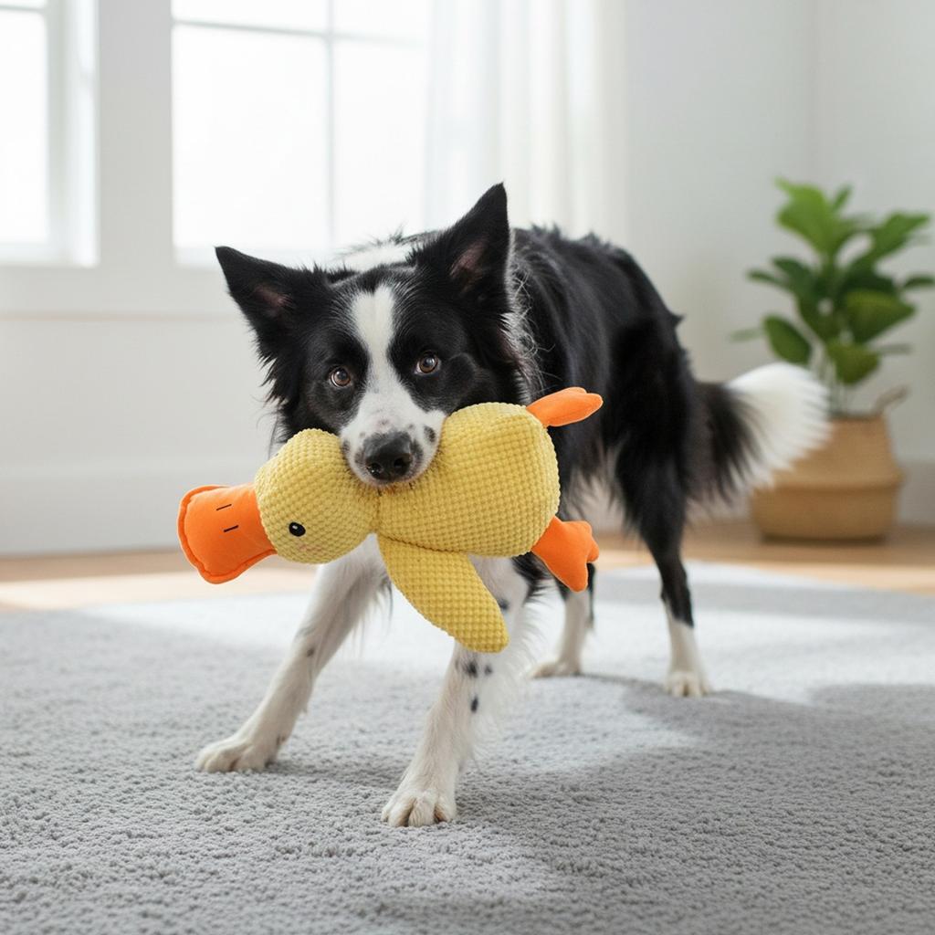 Dog Calming Plush Toy Bite Resist Sleeping Companion Duck for Dog Interactive Entertainment Activities