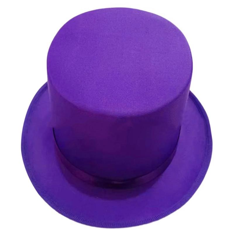 Universal Trilby Hat for Gentlemen Magicians Carnivals Trilby Hat Thicken Flat Top Hat for Gentlemen Casual Gathering