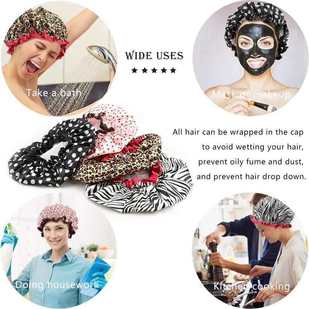 Doppellagige Duschhaube Elastische Duschhaarabdeckung Neue Badekappe