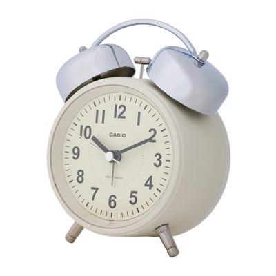 CASIO Alarm Twin Snooze and Light TQ-720J-7BJF Radio-Controlled Clock, Beige, Analog, Bells, Function,