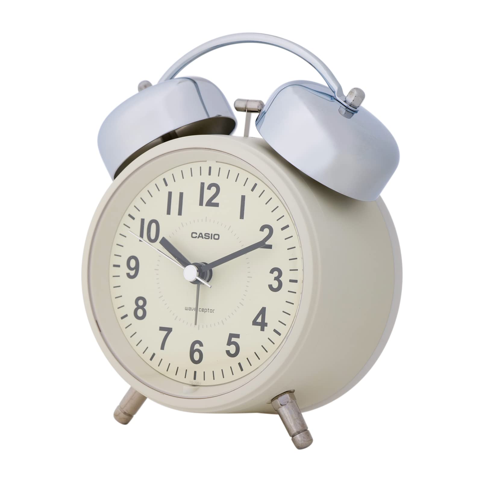 

CASIO Alarm Twin Snooze and Light TQ-720J-7BJF Radio-Controlled Clock, Beige, Analog, Bells, Function, бежевый