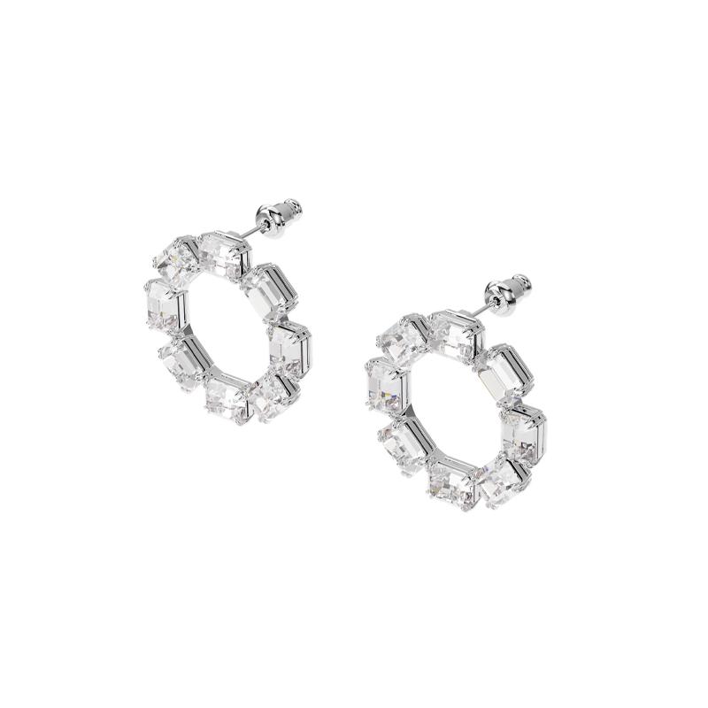 Swarovski Round cut pierced earrings silver 5602780
