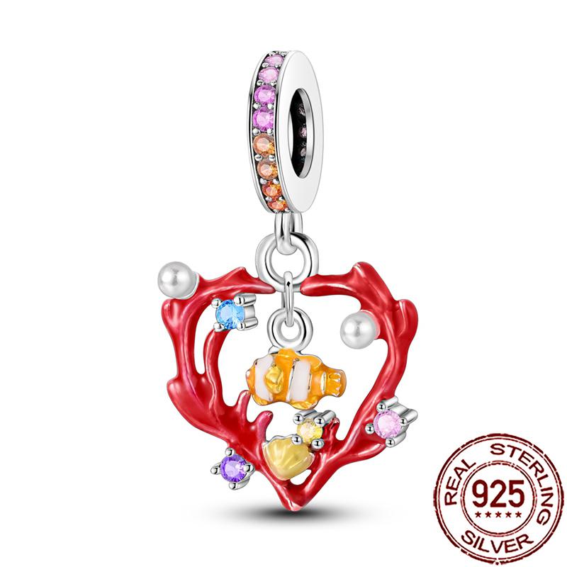 Uroki Oceanu Miedziana Rozgwiazda Muszla Ślimaka Ośmiornica Żółw Morski Ryba Koraliki Pasują do Bransoletki Naszyjnika Kobiety DIY Biżuteria