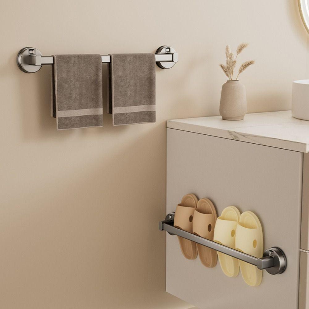 Nail Free Installation Bathroom Towel Rack Wall Mounted Bath Towel Storage Rack  Kitchen Storage