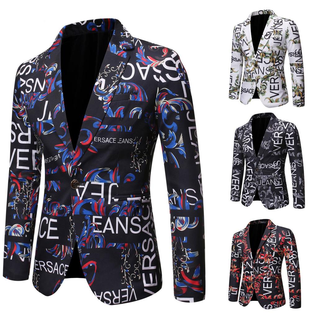 men letter print jacket