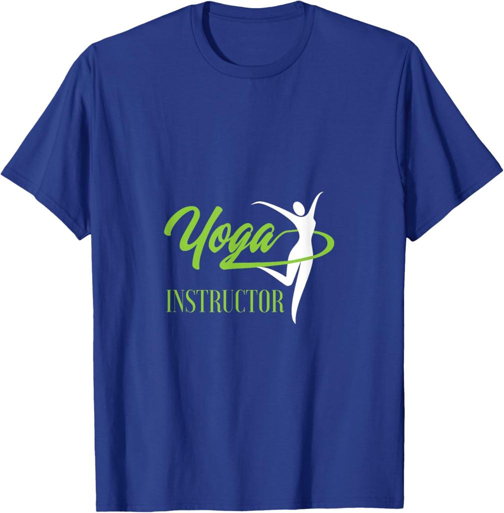 Yoga Instructor Silhouette Graphic TShirt Breathable Cotton Casual Short Sleeve Tee for Yoga Teacher