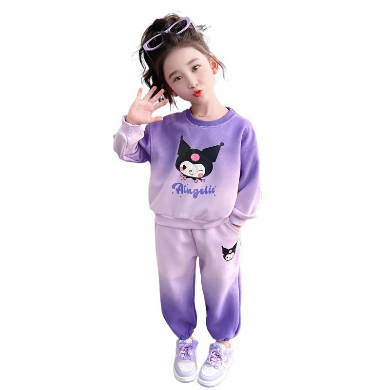 Spring Autumn Baby Girl Cartoon Bear Two Piece Set Fashionable Cute Outfit