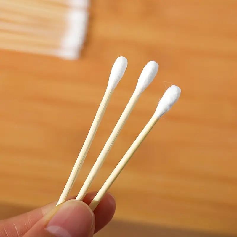 2000/1000pcs Unscented Cotton Swabs, Double-Headed, Wooden Stick, Makeup Removal & Cleaning Ear Cotton Swabs