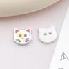 40pcs Creative Kitty Buttons 12mm Kitten Head Buttons Mini Calico Cat Buttons  Clothing Coat