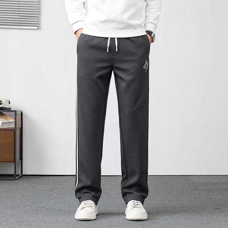 Firstview Men s Loose Striped Straight-Leg Casual Sports Pants L