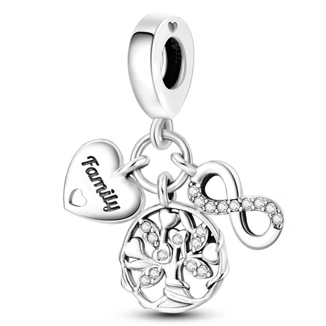 925 Silver Heart Silver Series Pendant Charm Beads Fit Original Bracelet Necklace For Women Diy Making Jewelry Gift