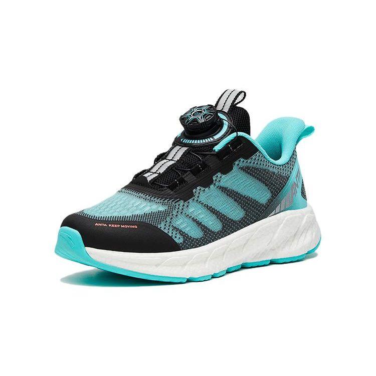 Anta Kids Mesh Non-Slip Shock Absorbing Low-Top Casual Shoes Kids Sneaker Black Blue 312328802-8