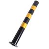 Safety Bollard Post 29.5in Height 3in Diameter Cold Rolled Steel Parking Barrier Pipe Black and Yellow