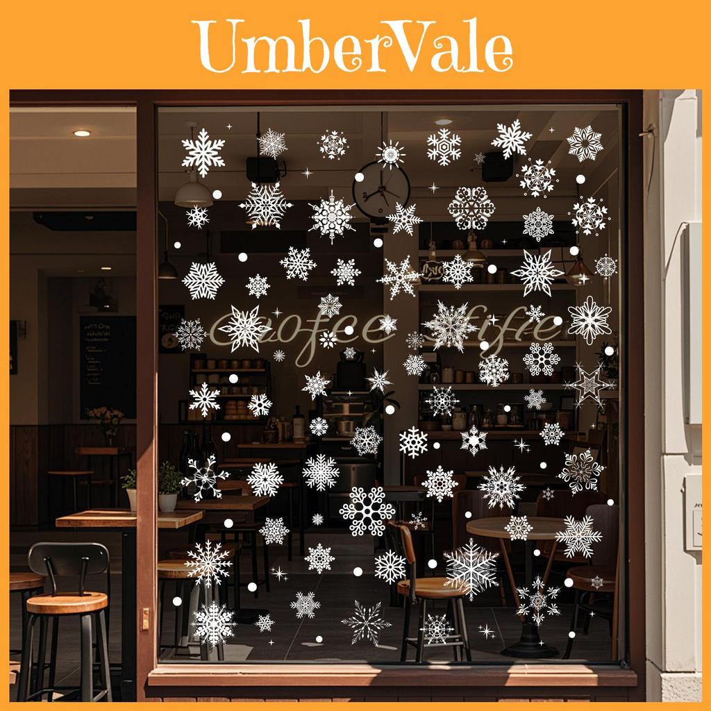 Christmas Snowflake Static Cling Window Decals For Holiday Decor Set Of Six Pvc